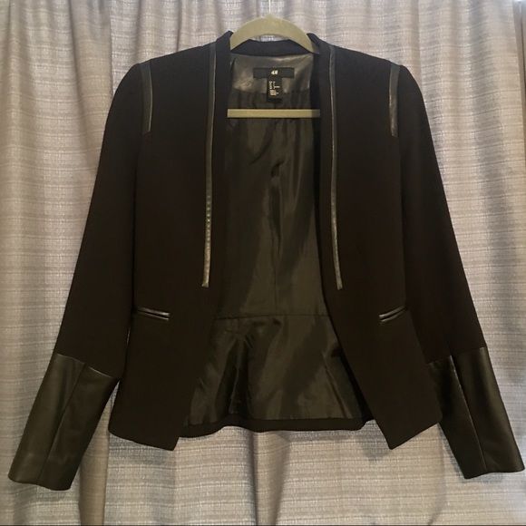 Mixed Media Leather Blazer - Picture 4 of 6